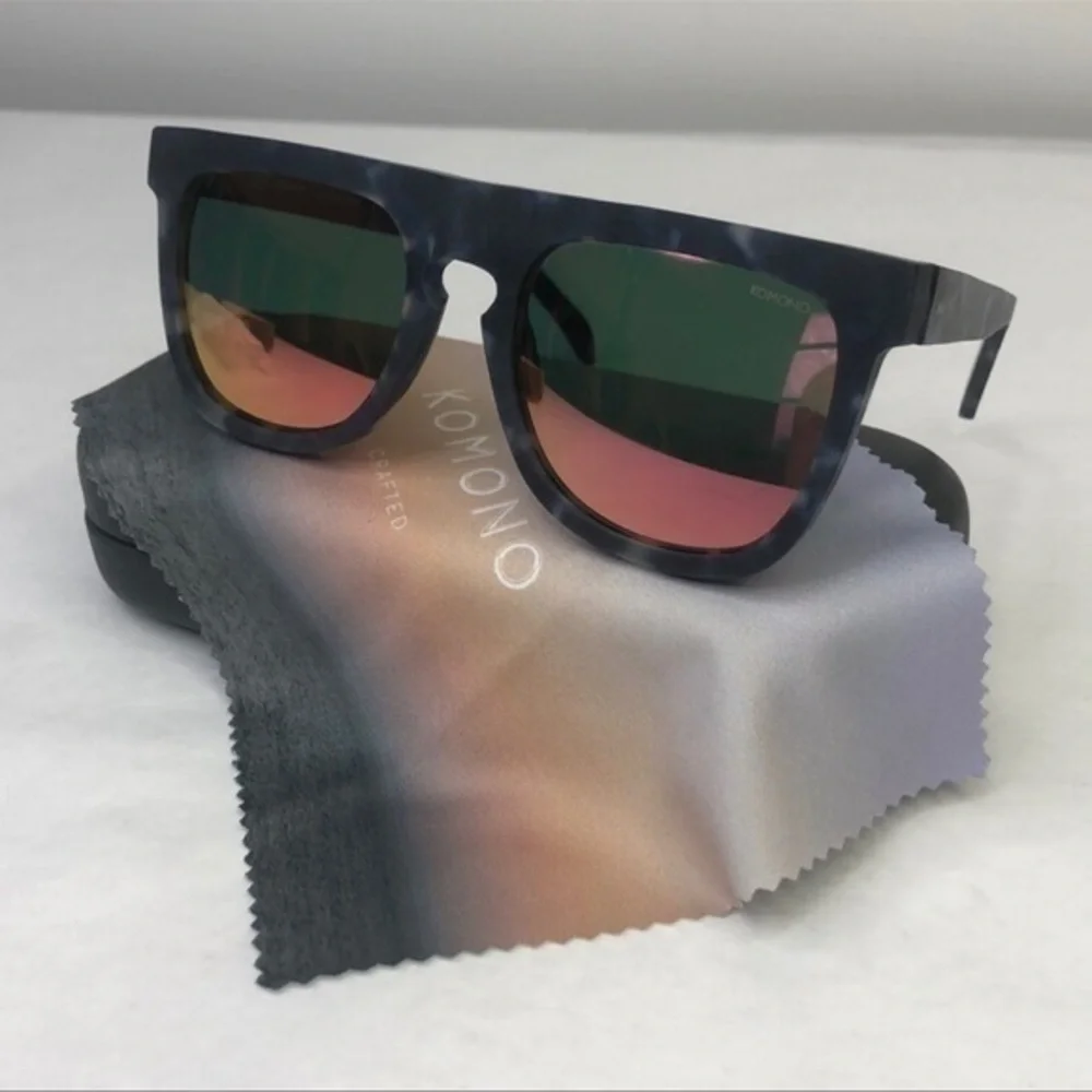 KOMONO Men’s Sunglasses NEW Bennet Blue Matte Tortoise